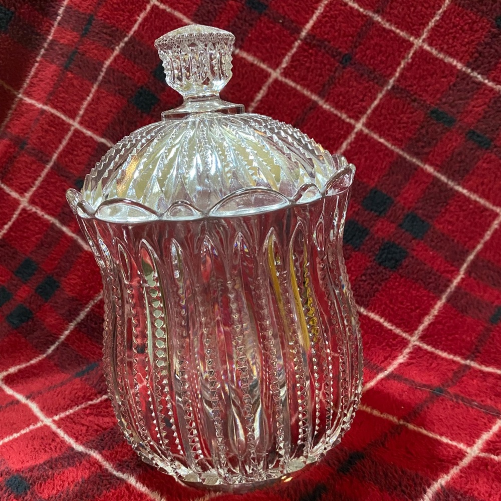 Glass Beaded Cookie Jar